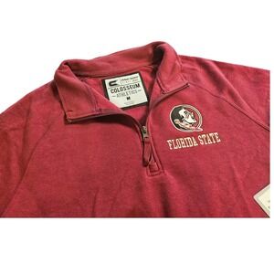Colosseum Florida State Seminoles Quarter Zip Sweatshirt Garnet Mens M ACFZ11469